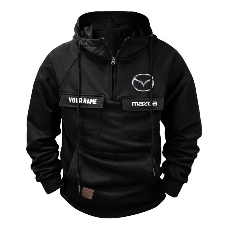 Mazda Vintage Quarter Zip Hoodie Retro Hoodie LQZ1000