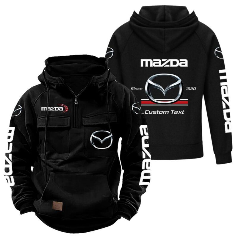 Mazda Vintage Quarter Zip Hoodie Retro Hoodie LQZ1091