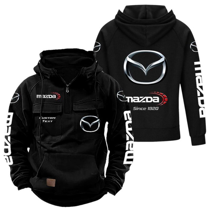 Mazda Vintage Quarter Zip Hoodie Retro Hoodie LQZ1381