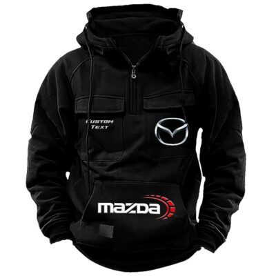 Mazda Vintage Quarter Zip Hoodie Retro Hoodie LQZ1456 1