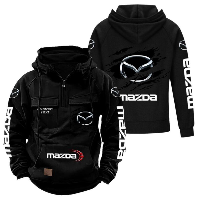 Mazda Vintage Quarter Zip Hoodie Retro Hoodie LQZ1577