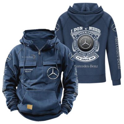 Mercedes Benz Vintage Quarter Zip Hoodie Retro Hoodie LQZ1228 2