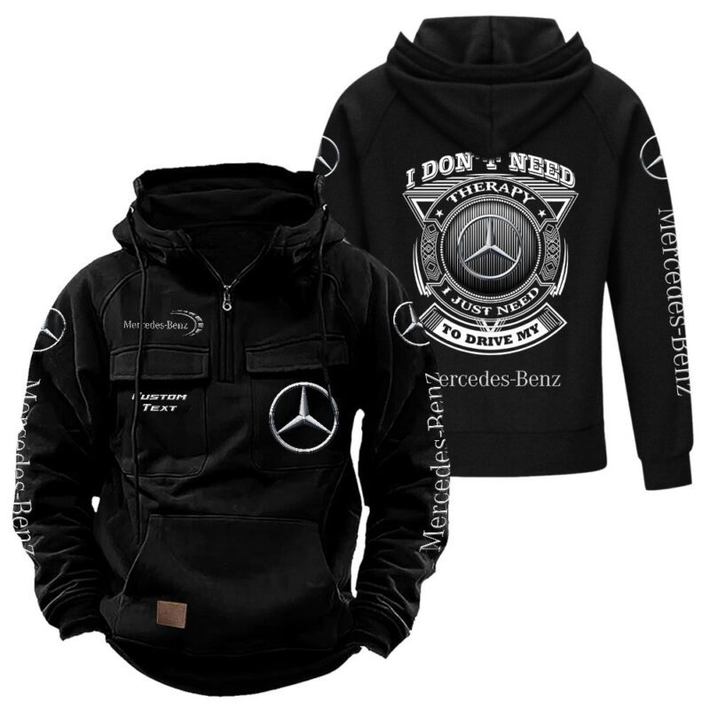 Mercedes-Benz Vintage Quarter Zip Hoodie Retro Hoodie LQZ1228