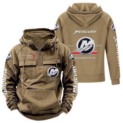 Mercury Marine Vintage Quarter Zip Hoodie Retro Hoodie LQZ1077 4