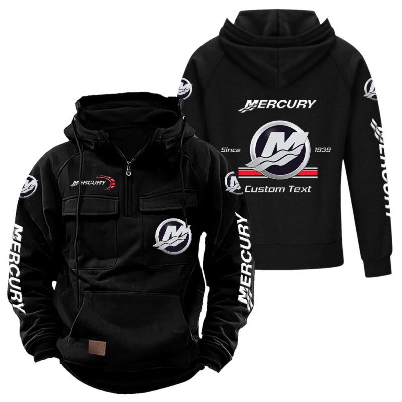 Mercury Marine Vintage Quarter Zip Hoodie Retro Hoodie LQZ1077