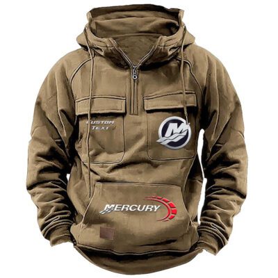 Mercury Marine Vintage Quarter Zip Hoodie Retro Hoodie LQZ1484 4