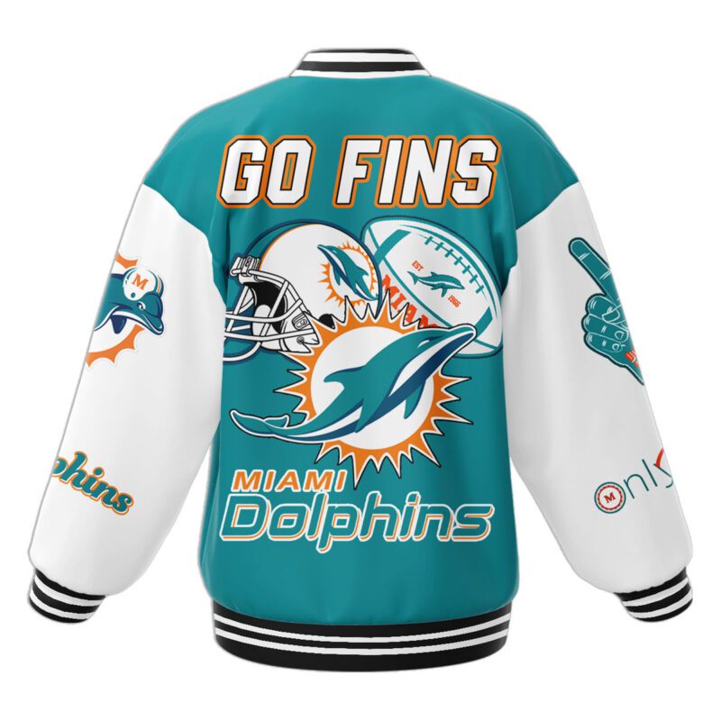 Miami Dolphins NFL Baseball Jacket For Fan CFB1070 2