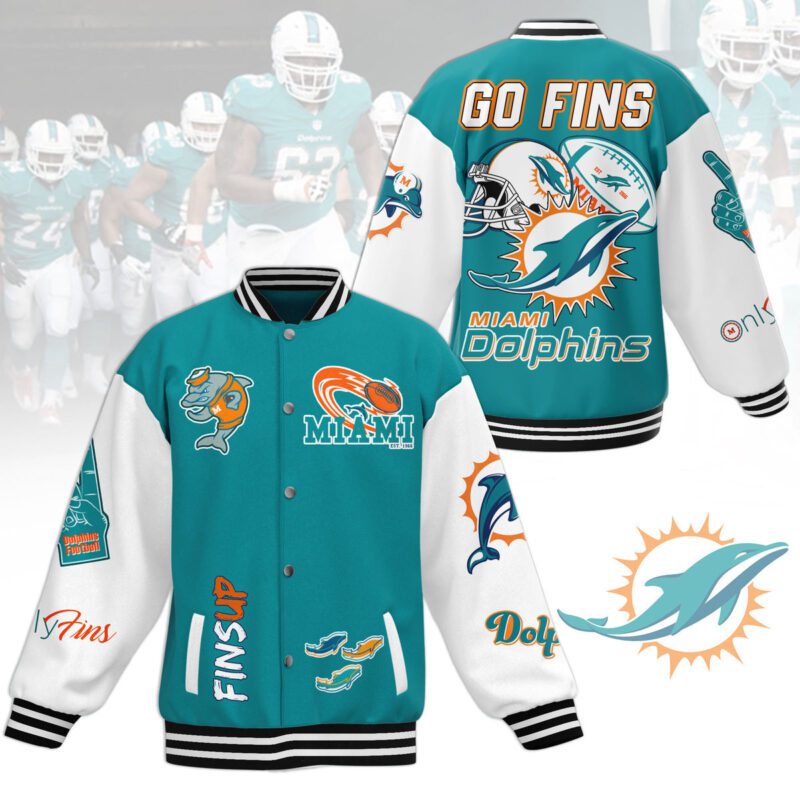 Miami Dolphins NFL Baseball Jacket For Fan CFB1070