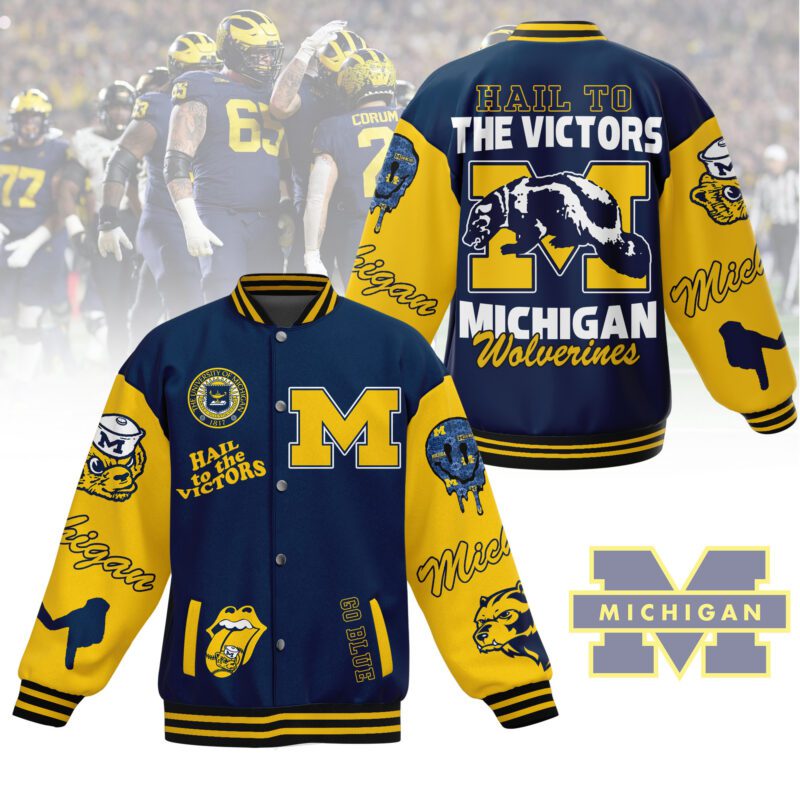 Michigan NFL Baseball Jacket For Fan CFB1746