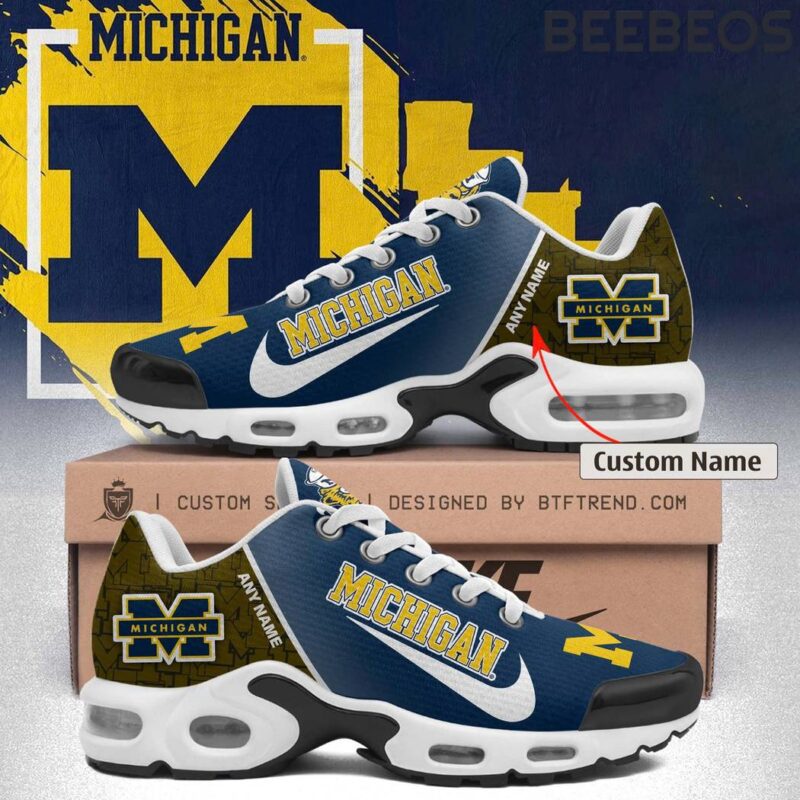 Michigan Wolverine Personalized Air Max Plus TN Shoes