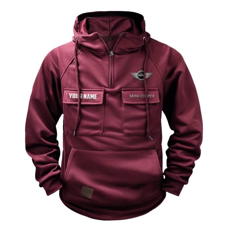 Mini Cooper Vintage Quarter Zip Hoodie Retro Hoodie LQZ1273 4