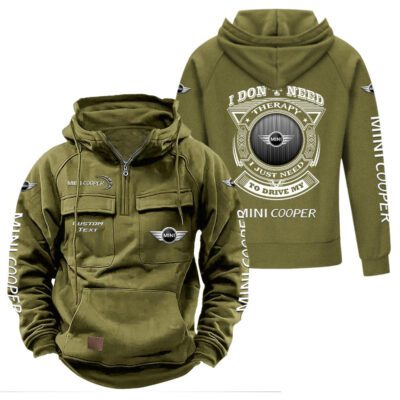 Mini Cooper Vintage Quarter Zip Hoodie Retro Hoodie LQZ1278 3