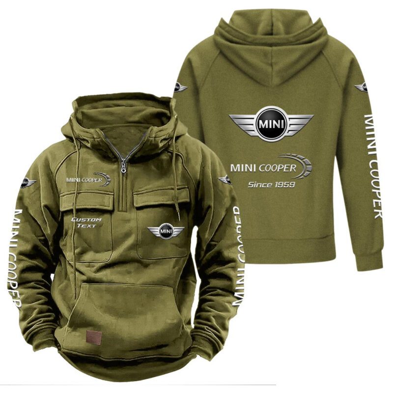 Mini Cooper Vintage Quarter Zip Hoodie Retro Hoodie LQZ1417 3