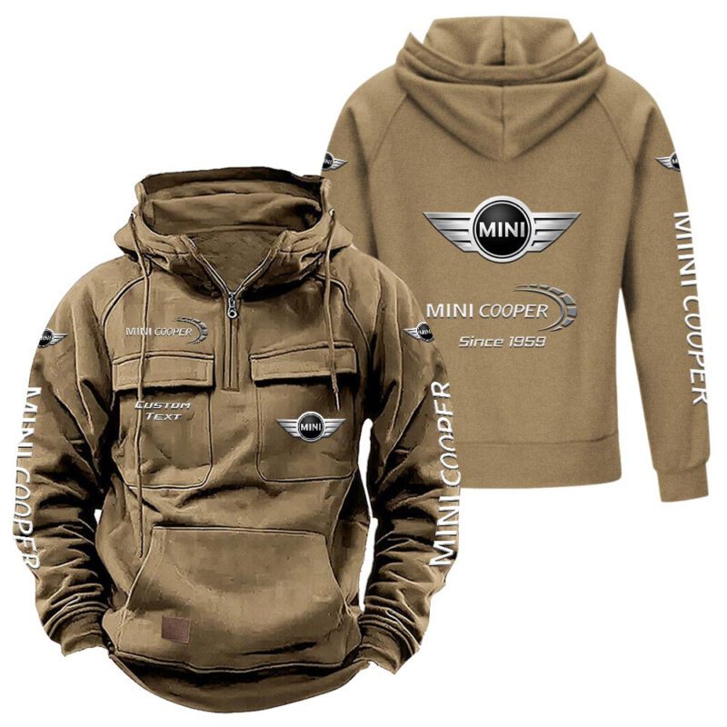 Mini Cooper Vintage Quarter Zip Hoodie Retro Hoodie LQZ1417 4