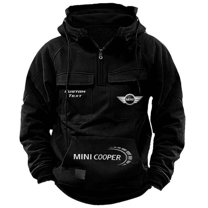 Mini Cooper Vintage Quarter Zip Hoodie Retro Hoodie LQZ1481 1