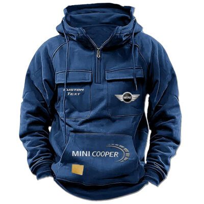 Mini Cooper Vintage Quarter Zip Hoodie Retro Hoodie LQZ1481 2