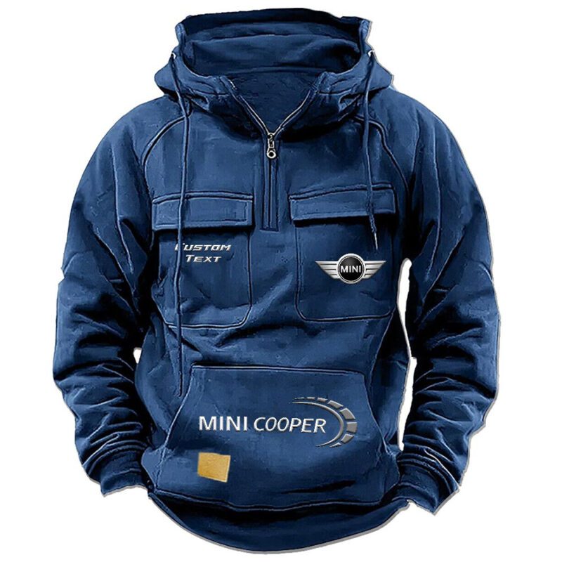 Mini Cooper Vintage Quarter Zip Hoodie Retro Hoodie LQZ1481 2