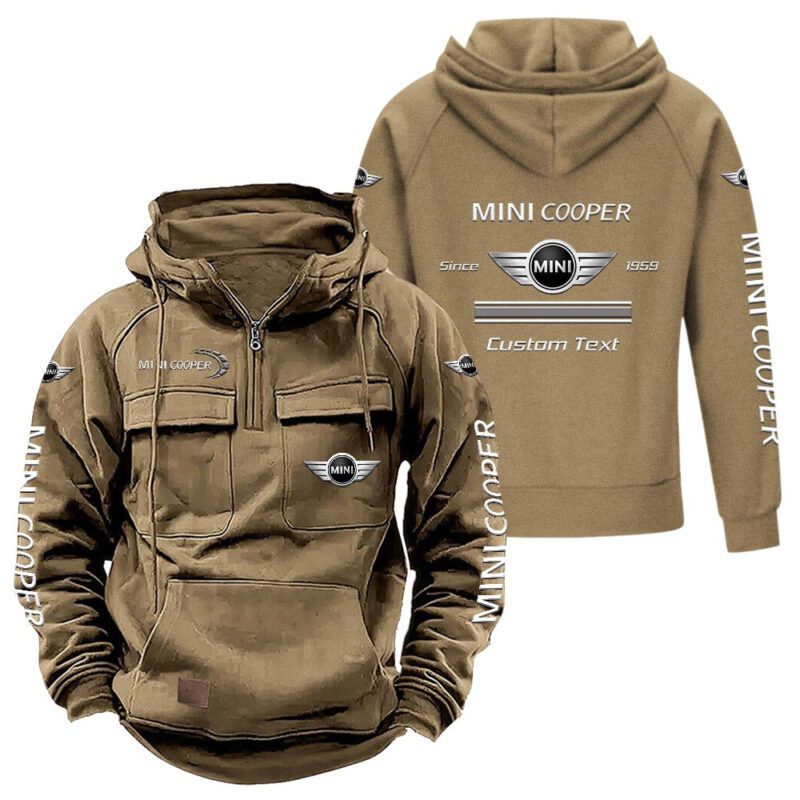 Mini cooper Vintage Quarter Zip Hoodie Retro Hoodie LQZ1108 4