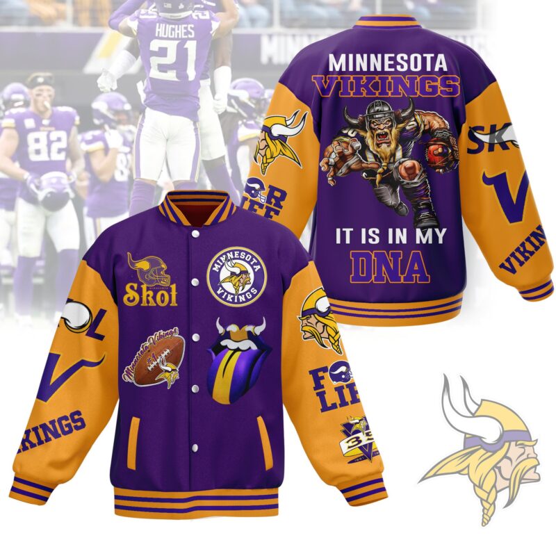 Minnesota Vikings NFL Baseball Jacket For Fan CFB1072
