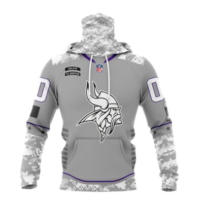 Minnesota Vikings NFL Specialized Design Camo 2024 Salute To Service Club Personalized Letters Number Gaiter Hoodie WGH2019