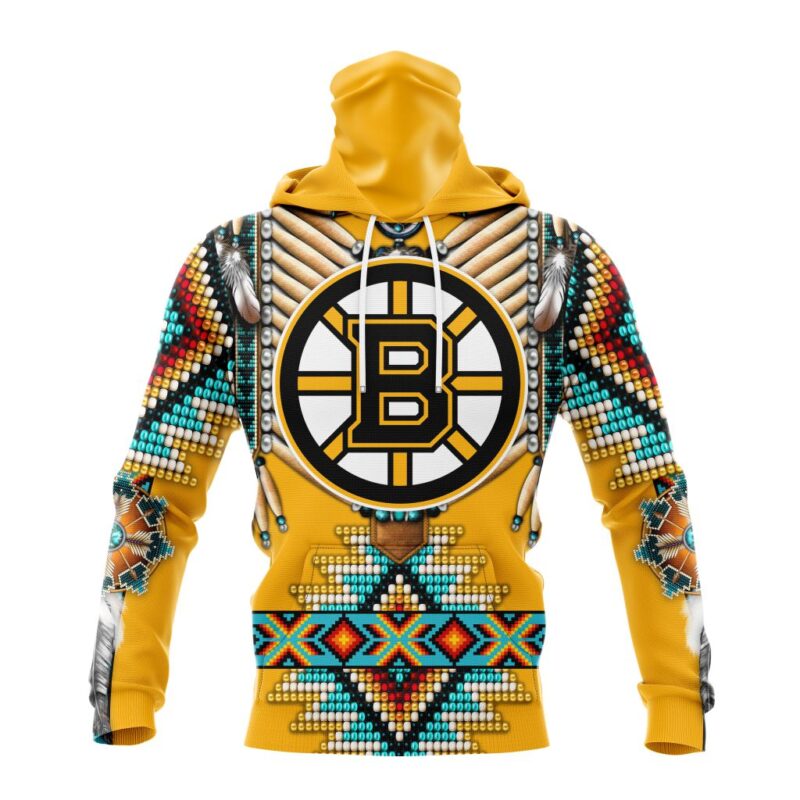 NHL Boston Bruins Special Native Costume Design Gaiter Hoodie FGH1061