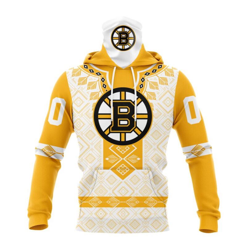NHL Boston Bruins Special Native Heritage Design Gaiter Hoodie FGH1093