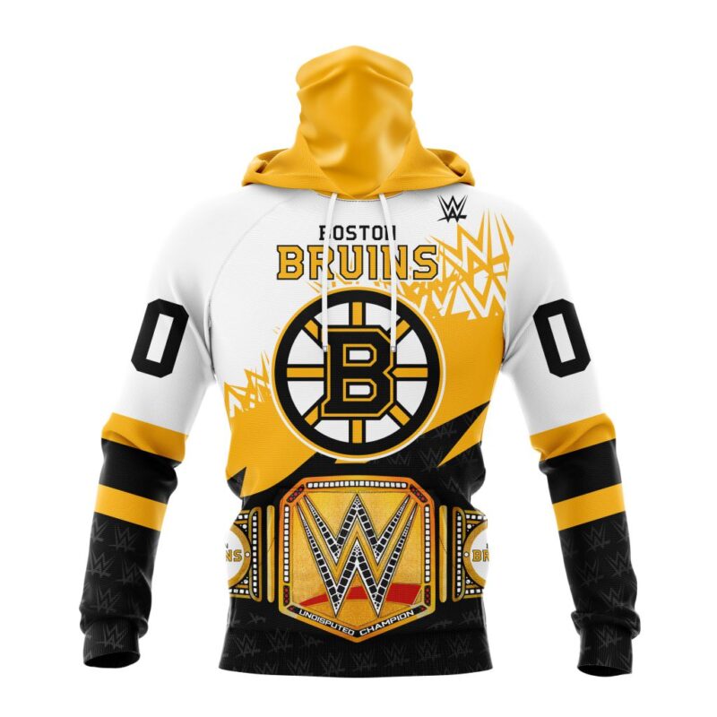 NHL Boston Bruins Special WWE Design Gaiter Hoodie FGH1031