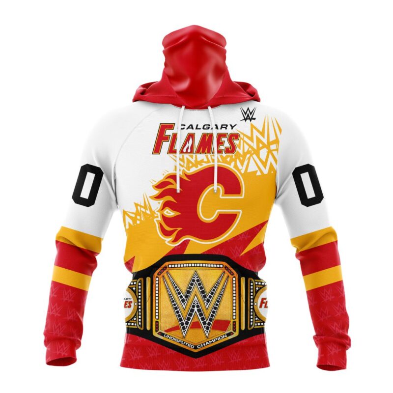 NHL Calgary Flames Special WWE Design Gaiter Hoodie FGH1026