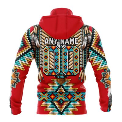 NHL Chicago Blackhawks Special Native Costume Design Gaiter Hoodie FGH1034 1 NHL Chicago Blackhawks Special Native Costume Design Gaiter Hoodie FGH1034 1