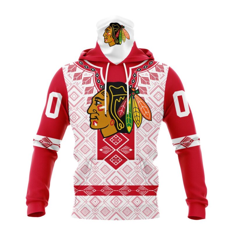 NHL Chicago Blackhawks Special Native Heritage Design Gaiter Hoodie FGH1090