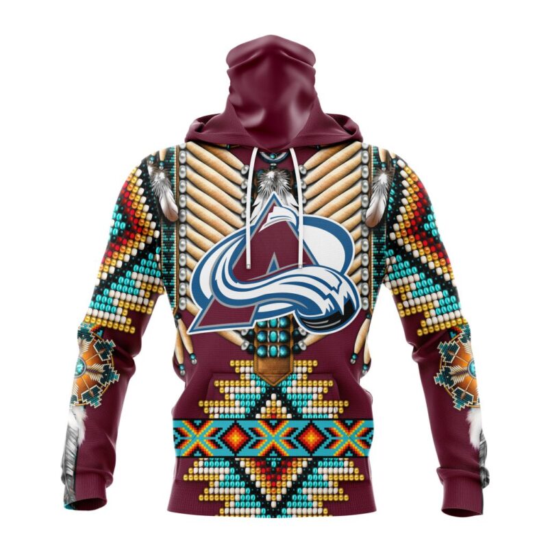 NHL Colorado Avalanche Special Native Costume Design Gaiter Hoodie FGH1059
