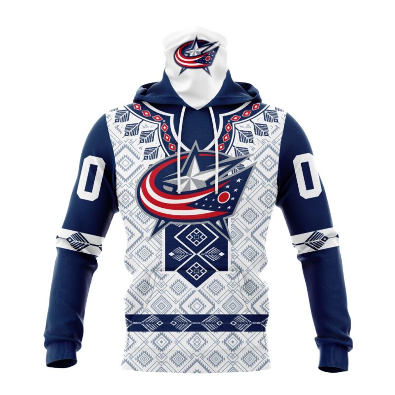 NHL Columbus Blue Jackets Special Native Heritage Design Gaiter Hoodie FGH1091