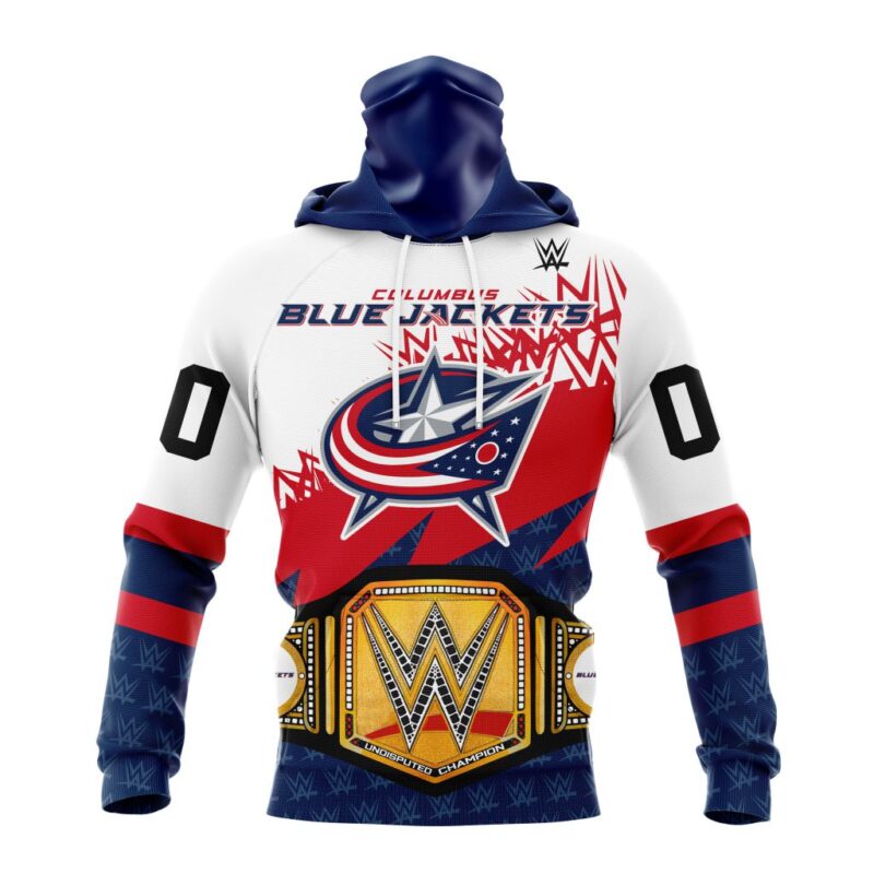 NHL Columbus Blue Jackets Special WWE Design Gaiter Hoodie FGH1028