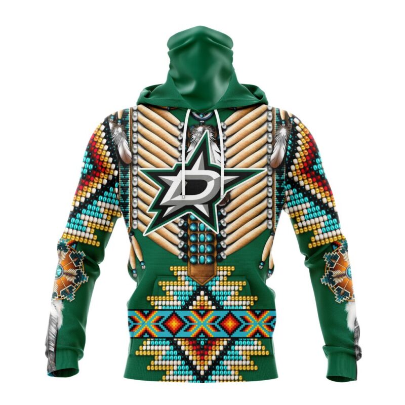 NHL Dallas Stars Special Native Costume Design Gaiter Hoodie FGH1060
