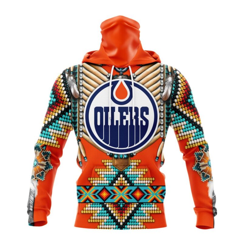 NHL Edmonton Oilers Special Native Costume Design Gaiter Hoodie FGH1058