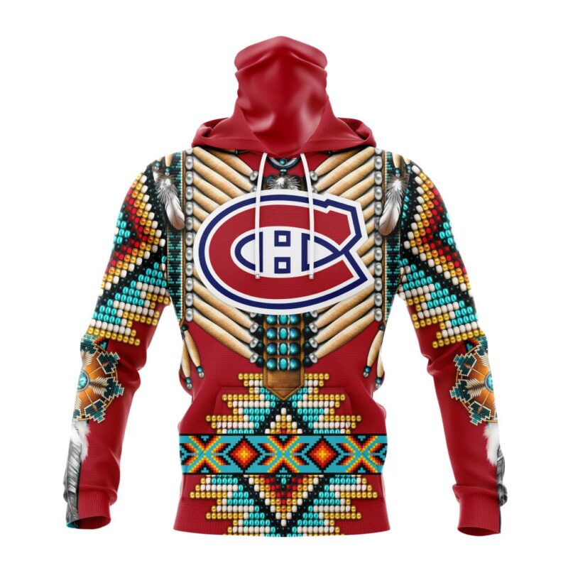 NHL Montreal Canadiens Special Native Costume Design Gaiter Hoodie FGH1051