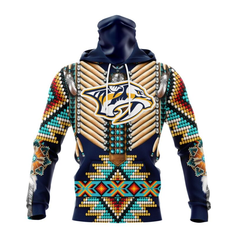 NHL Nashville Predators Special Native Costume Design Gaiter Hoodie FGH1048