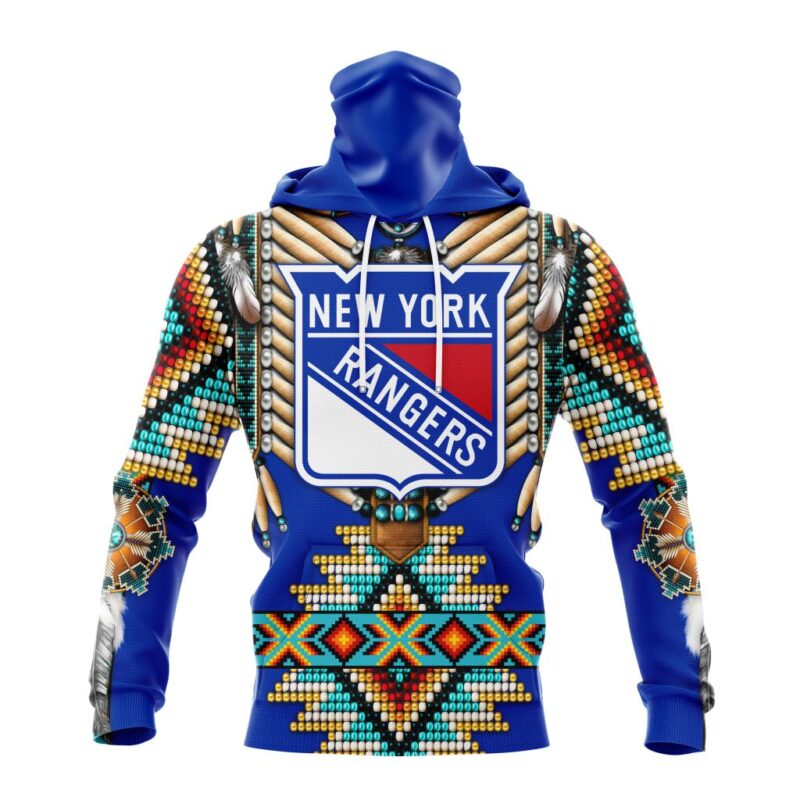 NHL New York Rangers Special Native Costume Design Gaiter Hoodie FGH1050