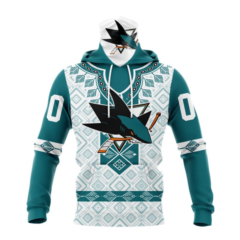 NHL San Jose Sharks Special Native Heritage Design Gaiter Hoodie FGH1072