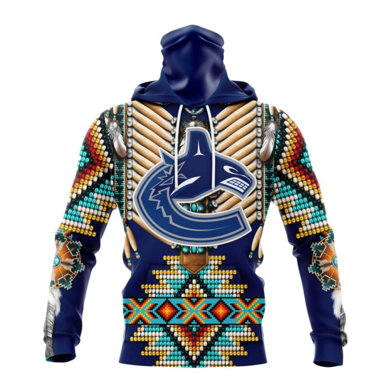 NHL Vancouver Canucks Special Native Costume Design Gaiter Hoodie FGH1035