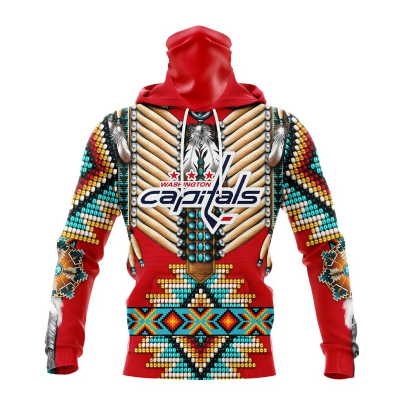 NHL Washington Capitals Special Native Costume Design Gaiter Hoodie FGH1037