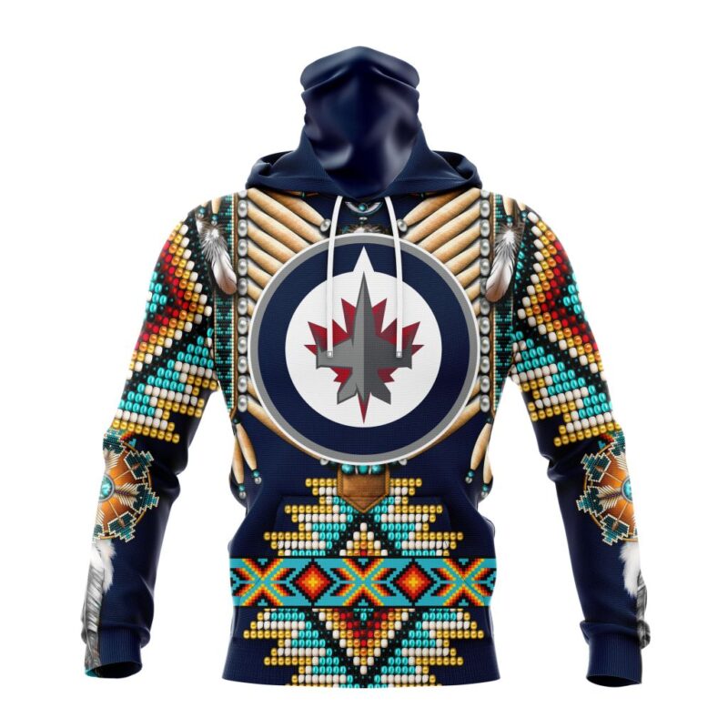 NHL Winnipeg Jets Special Native Costume Design Gaiter Hoodie FGH1041