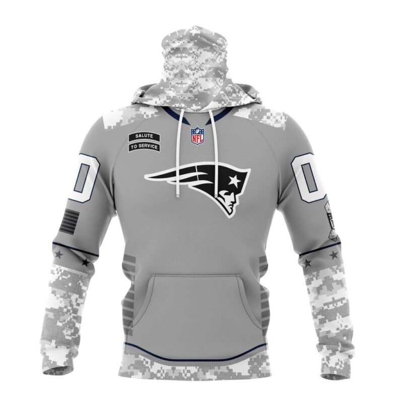 New England Patriots NFL Specialized Design Camo 2024 Salute To Service Club Personalized Letters Number Gaiter Hoodie WGH2026