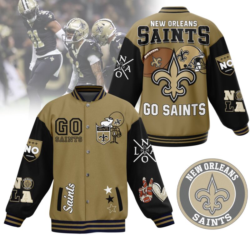 New Orleans Saints NFL Baseball Jacket For Fan CFB1718