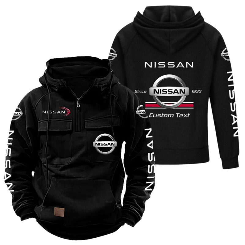 Nissan Vintage Quarter Zip Hoodie Retro Hoodie LQZ1086