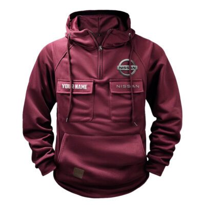 Nissan Vintage Quarter Zip Hoodie Retro Hoodie LQZ1143 4 Nissan Vintage Quarter Zip Hoodie Retro Hoodie LQZ1143 4
