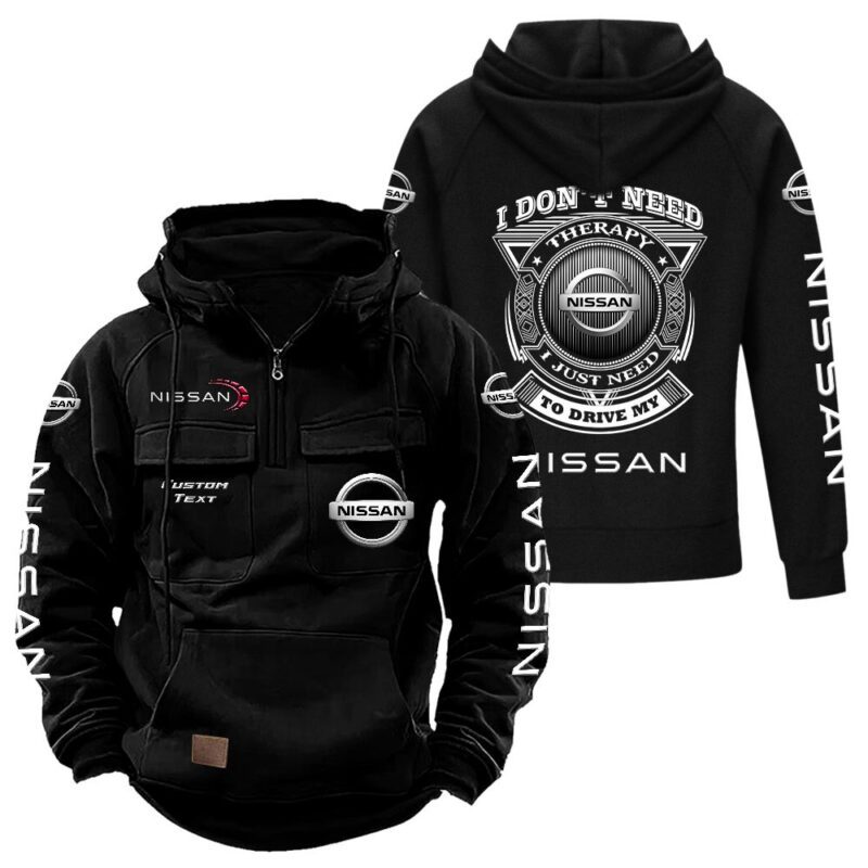 Nissan Vintage Quarter Zip Hoodie Retro Hoodie LQZ1254