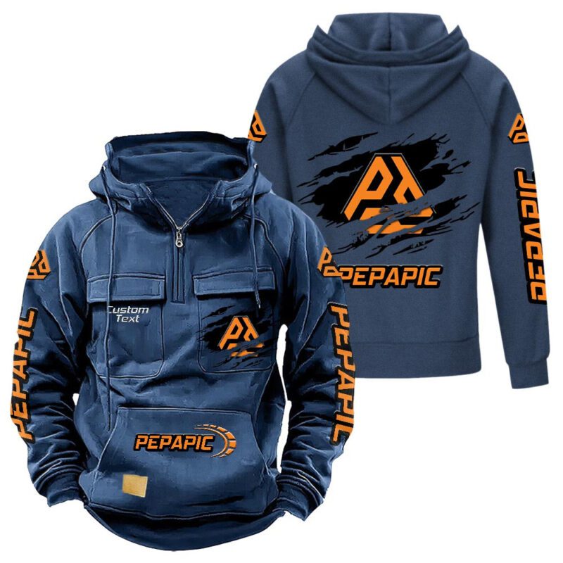 Pepapic Vintage Quarter Zip Hoodie Retro Hoodie LQZ1050 2
