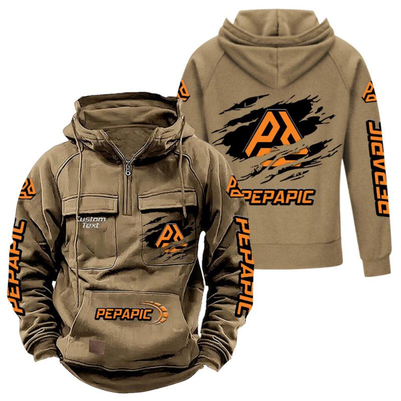 Pepapic Vintage Quarter Zip Hoodie Retro Hoodie LQZ1050 4