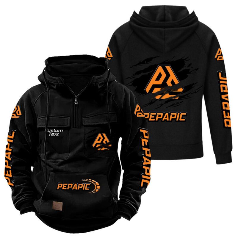 Pepapic Vintage Quarter Zip Hoodie Retro Hoodie LQZ1050
